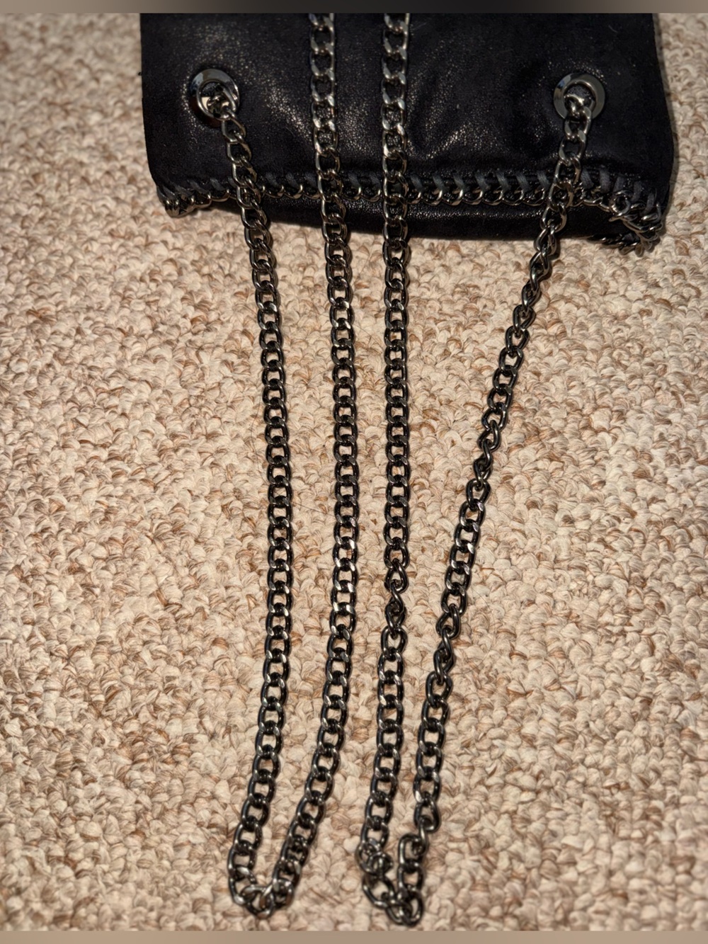 Stella McCartney Black Chain-Trim Shoulder Bag FLAWS - Picture 6 of 8